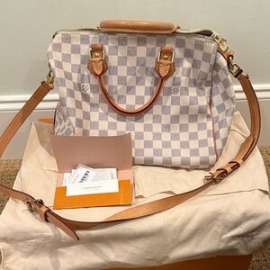 Authentic Louis Vuitton Speedy Bandoulière 30 – Damier Azur